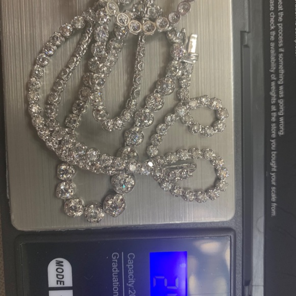 18k white gold 14ct diamond tennis necklace - Picture 7 of 11